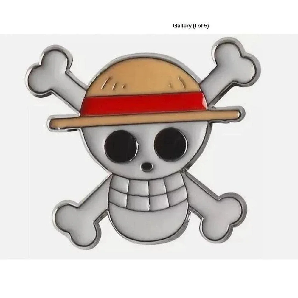 One Piece Straw Hat Pirates Jolly Roger Enamel Pin Luffy Anime Lapel Badge